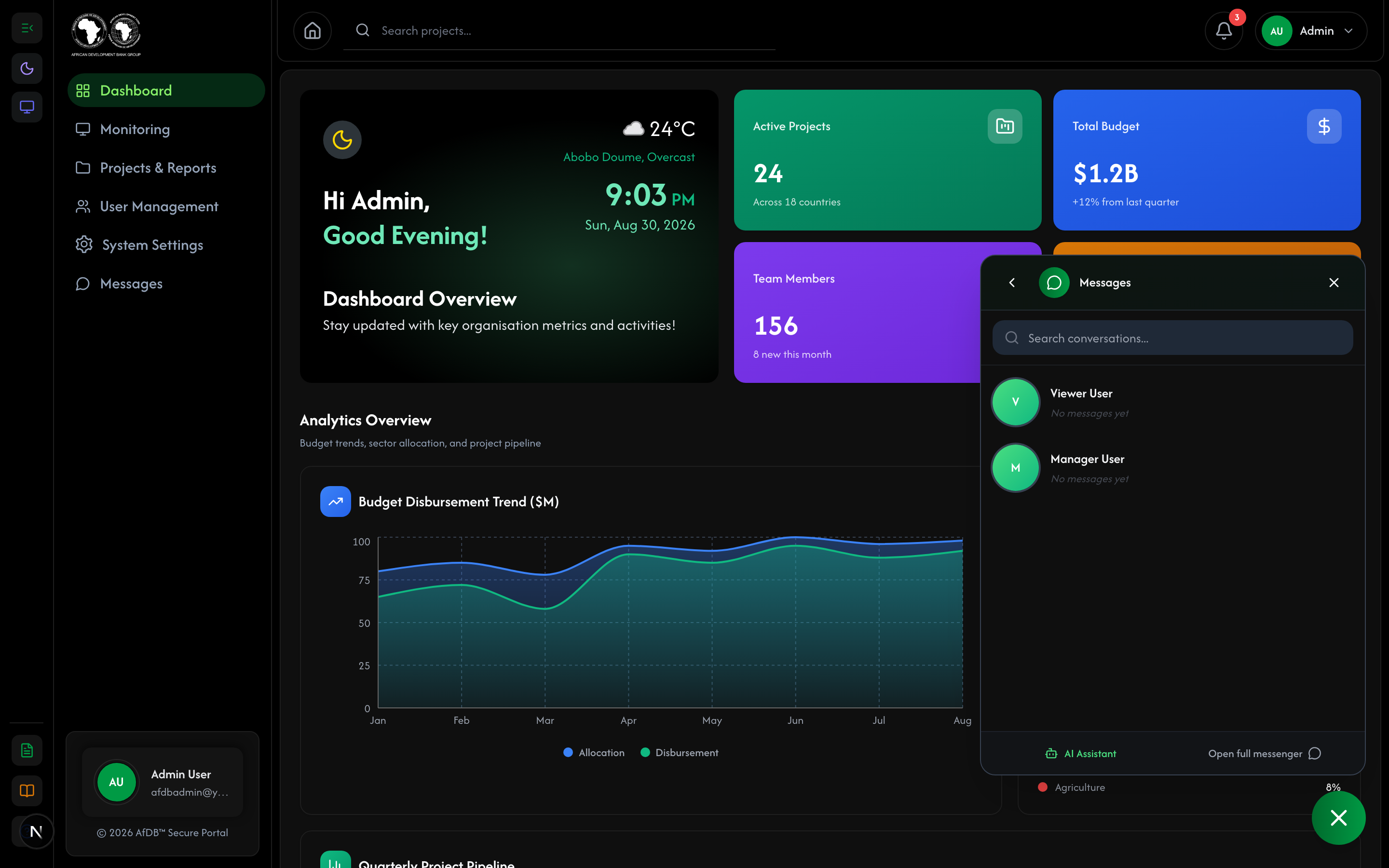 Live Chat — User List (Dark Mode)