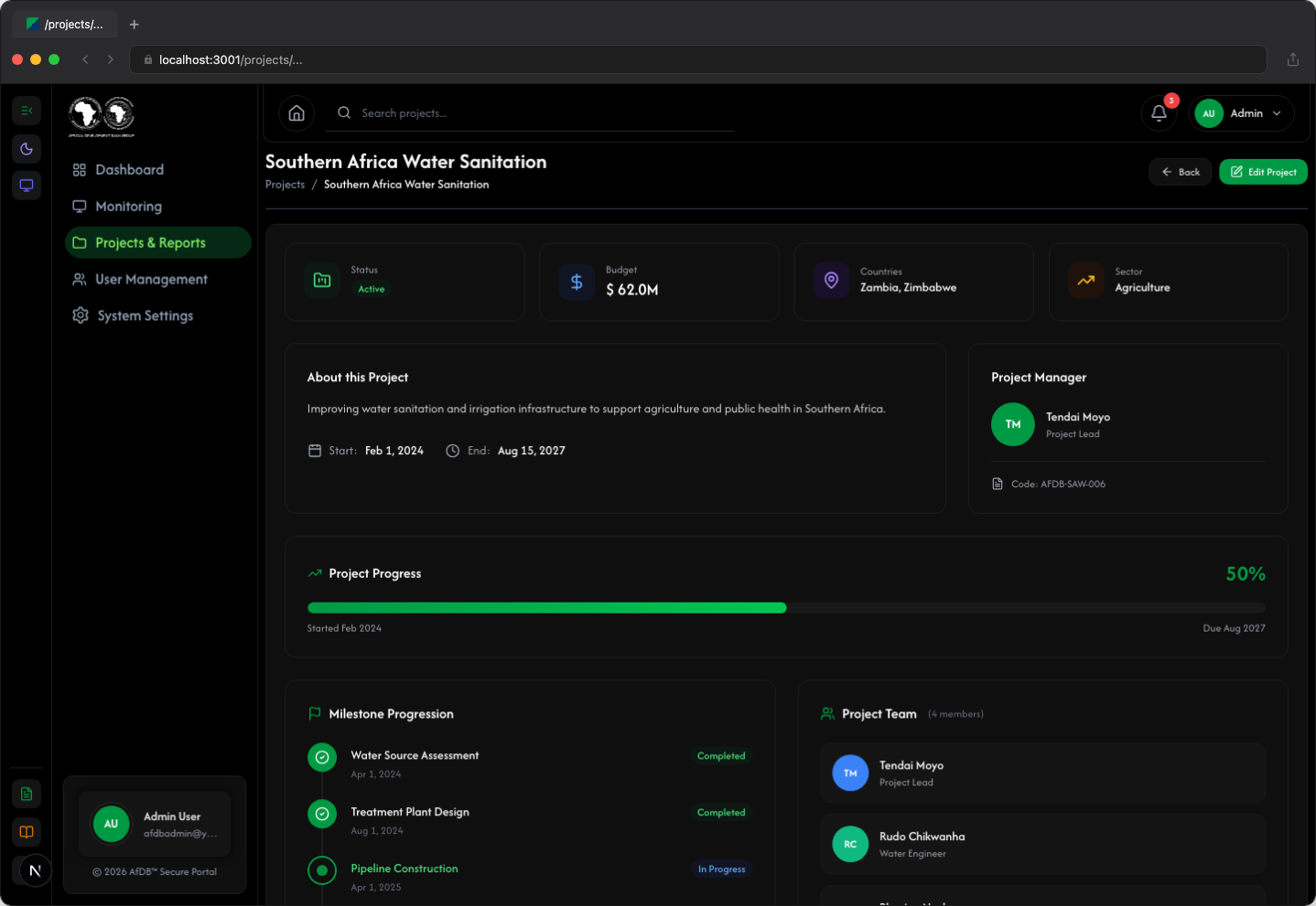 Project detail - Dark Mode