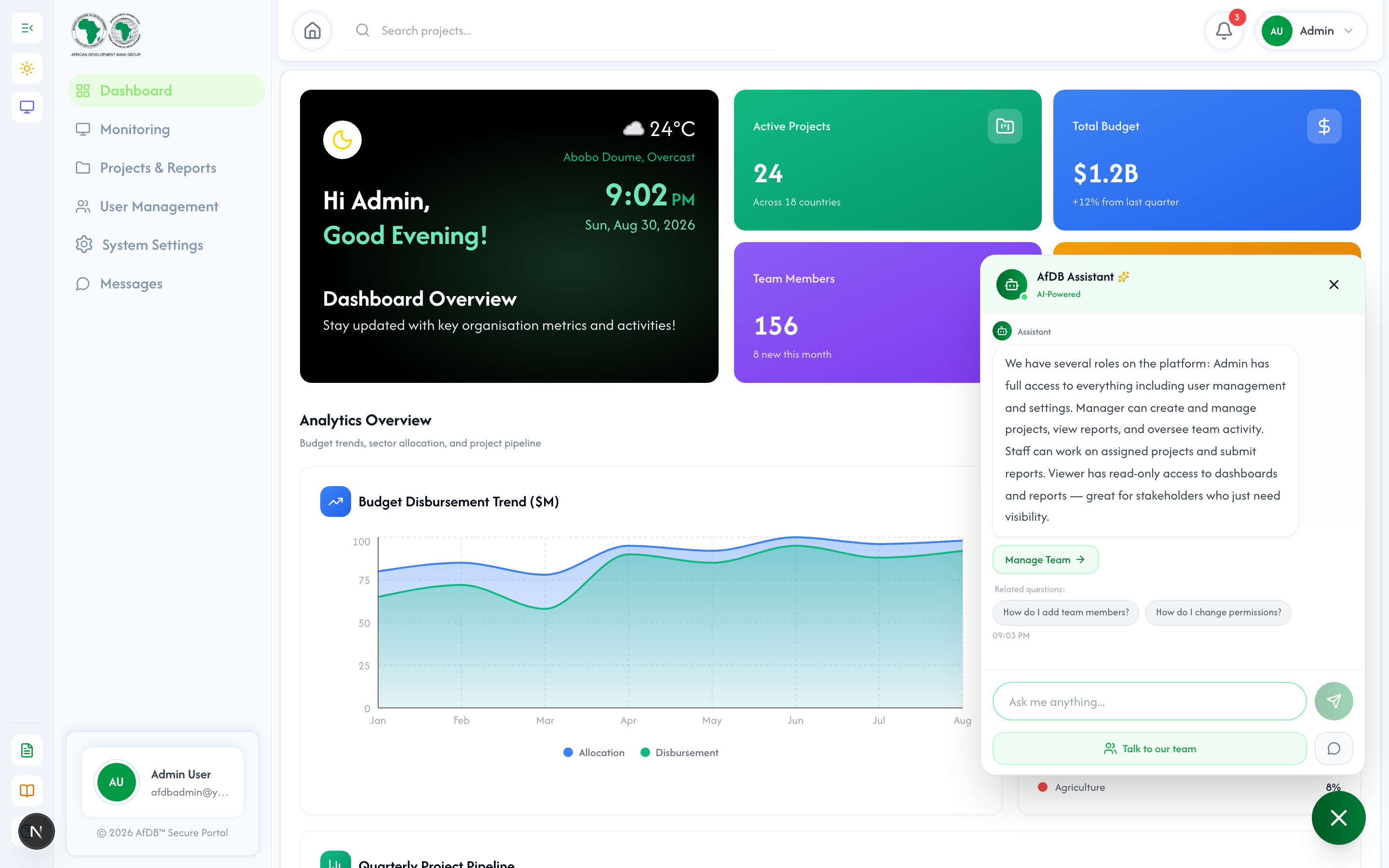 AI Chat Assistant — Follow-Up Questions (Light Mode)
