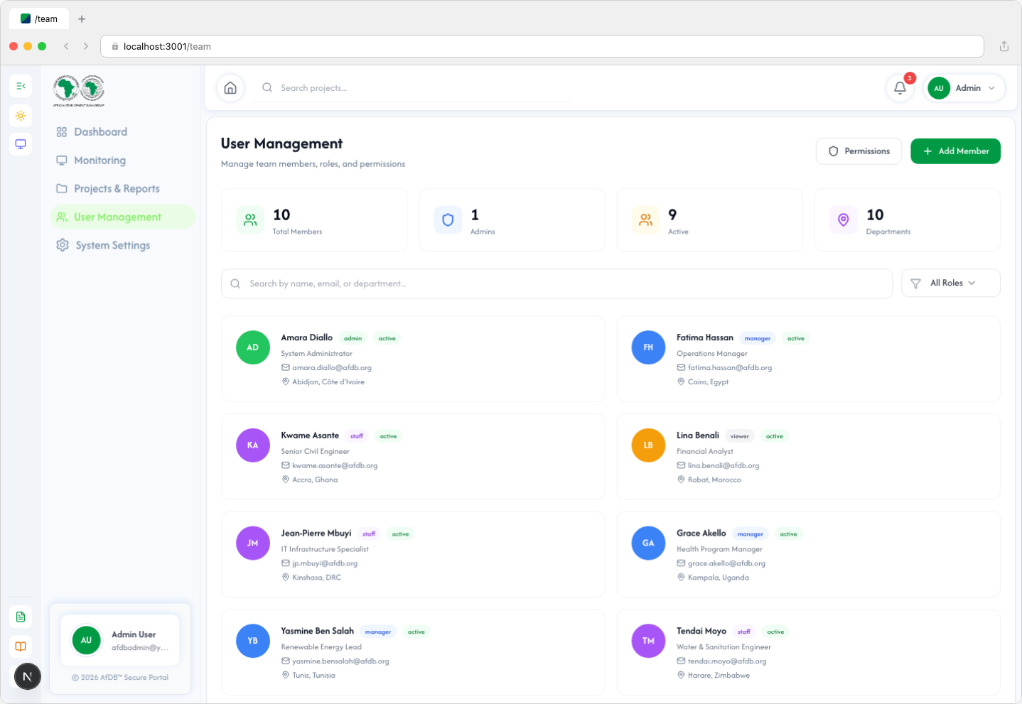 Team page - Light Mode